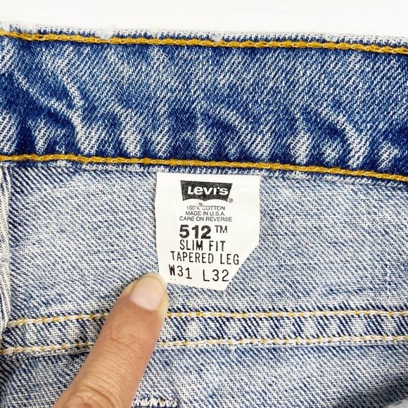 Vintage Levi’s 512 Slim Fit Tapered 31 x32 1994 High Rise Light Wash Women Jeans - Picture 9 of 10